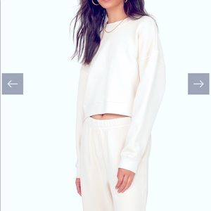 MATE the label Fleece Crop Sweatshirt NWT